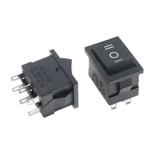 1PCS KCD1 Boat Rocker Switch 6A 250V 6 Pin ON OFF 2 Position Durable Compact Panel Fit 2