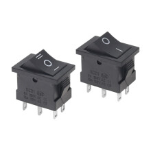 1PCS KCD1 Boat Rocker Switch 6A 250V 6 Pin ON OFF 2 Position Durable Compact Panel Fit