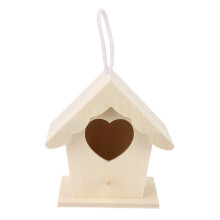 Wooden Birdhouse with Window for Outdoor Garden, Khaki Color Bird Nest Feeder Universal Fit