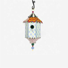 Weatherproof Hanging Bird Feeder and Decorative Bird House for Outdoor Wild Birds Color B