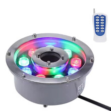 RGB LED Pool Light with Remote 12W 24V IP68 Waterproof Underwater Fountain Spotlight