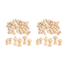 60 Pieces Unfinished Wooden Mushroom 6 Sizes of Natural Wooden Mushrooms for Arts & Crafts Projects Decoration