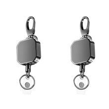 2X Heavy Duty Metal Retractable Carabiner Keychain Belt Badge Reels Clip 28.3Inch Reinforced Steel Wire Cord