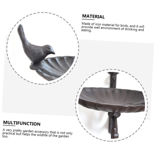 Wall Mounted Bird Feeder with Bath Tray, Durable Iron Dual Function Outdoor Decorative Station 1