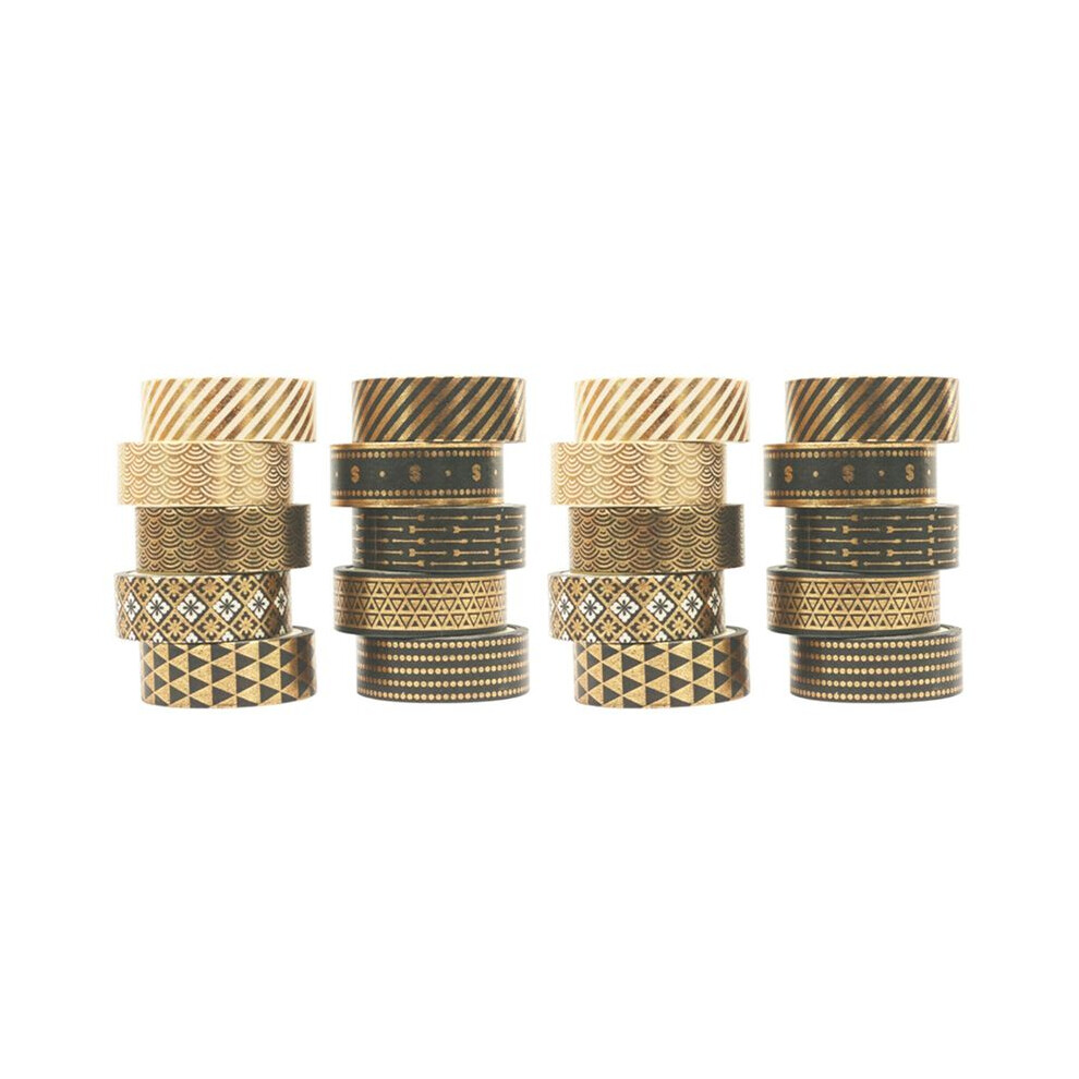 20 Rolls Black Gold Foil Washi Tape Set Paper Scrapbooking Adhesive Masking Diy 6031240056698