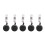 5X  Retractable Yo Yo Key Ring PULL CHAIN Belt Clip ID CARD Holder Ski Pass - Black 1