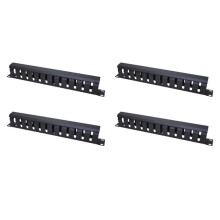 4X 1U Kabel Management Horizontal Montiert 19 Zoll Server Rack, 12 Slot Metall Finger Leitung Draht Organizer mit Abdeckung
