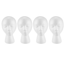 4X Foam Mannequin Wig Display Hat Cap Wig Holder White Foam