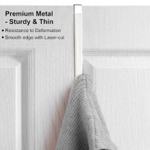 over Door Hooks for Hanging Clothes, 6 Packs Hanger Soft Rubber Surface Prevent Scratches, Door Hook for Bathroom Black