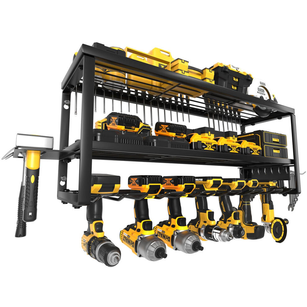 Power Tool Organizer Wall Mount For Garage Organization Cordless Drill Holder And Battery Shelf 9092120596595