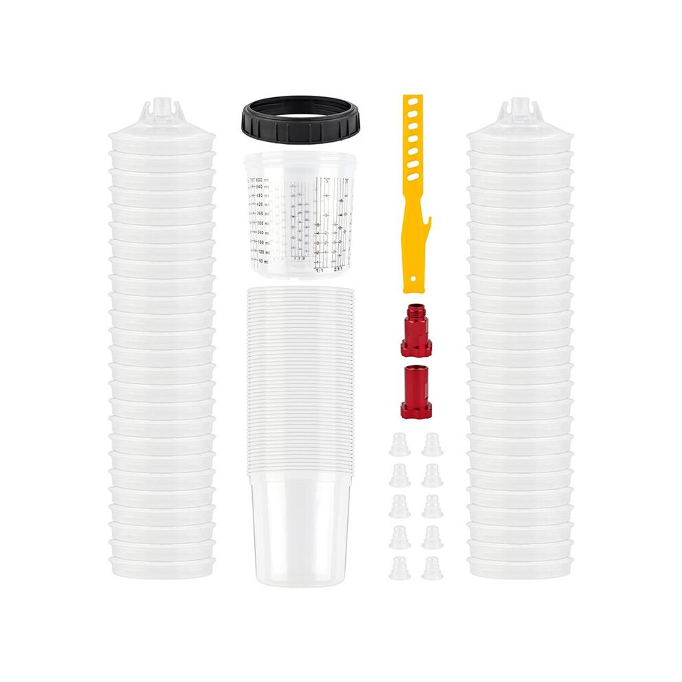 Disposable Paint Mixing Cup System 20 Ounce (600Ml) Kit -Paint Stirrer For Automotive Paintgun 6033961892333