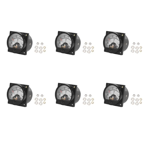 6X AC 0-300V Round Analog Dial Panel Meter Voltmeter Gauge Black