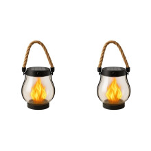2Pack Solar Lantern Outdoor Lights, Waterproof Dancing Flame Solar Lanterns Outdoor Light, Solars Lantern (2 Pcs)