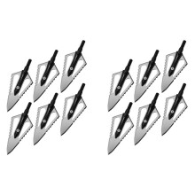 12X 100 Grain Archery Heads Broad Tips Arrows for Practicing Hunting Crossbow Recurve Bow Compound Bow