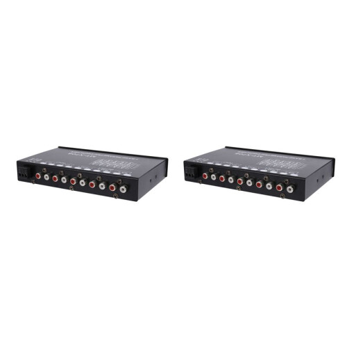 2X 7-Band Car Audio Equalizer, Adjustable 7 Bands EQ Amplifier Graphic Equalizer with CD/AUX Input Select ,Black