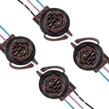 4 Prese per Cablaggio Precablato 3157, Adattatori per Prese per Lampadine A LED per Auto, Connettori per Prese A Spirale per Lampadine