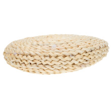 1Pc Khaki Round Handmade Meditation Cushion Woven Yoga Mat