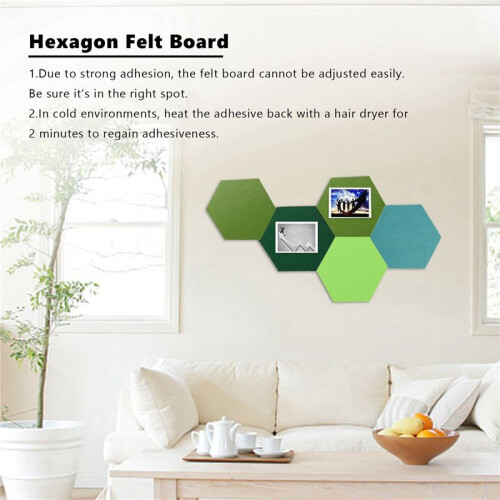 25Pcs Hexagon  Board Hexagonal  Wall Sticker Multifunction 3D Decorative Home Message Board Green Series 2