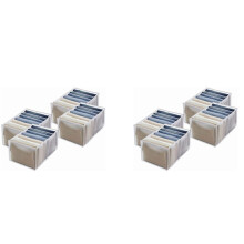 8Pcs Wardrobe Storage Organiser, Jeans Compartment Storage Box Closet, Foldable Drawer Clothes Organizer Mesh ,White