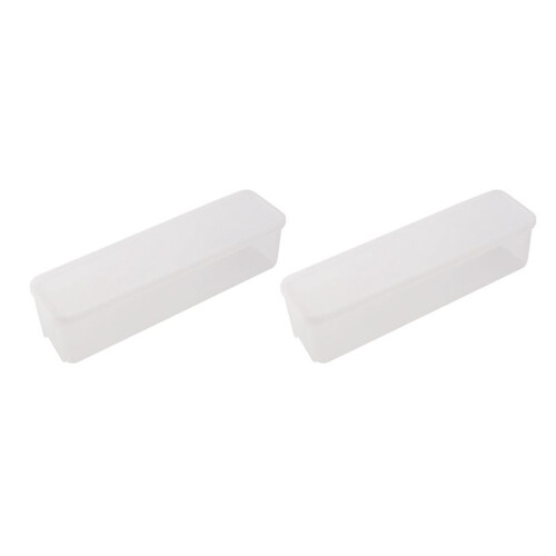 2X Household Noodle Translucent Storage Box Airtight Spaghetti Box Kitchen Food Fruit Container