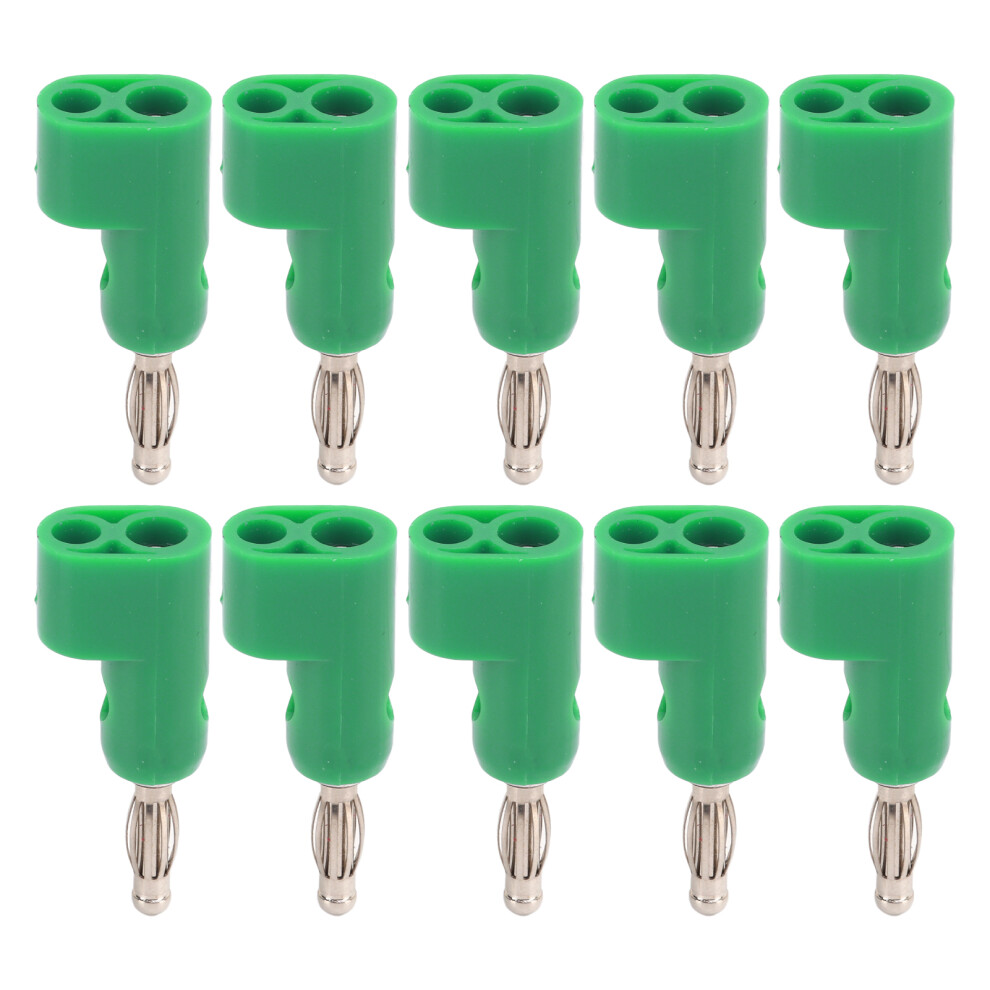 10Pcs 4Mm Banana Plug Connectors Solderless Stackable Security Green For Au Use 7891390423745