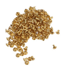 500 Pcs Brass Hollow Rivets 4.8x2.3x4.5mm for DIY Clothing & Bag Accessory