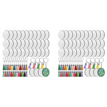 Sublimation Blanks Keychains,400 PCS 2Inch Round Sublimation Blanks Keychain Circle with Tassels,for DIY Making