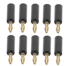 10 Stück Industrielle 4mm Bananenstecker 6-Schlitz-Kopf Lötfreie Audio-Buchse Schwarz