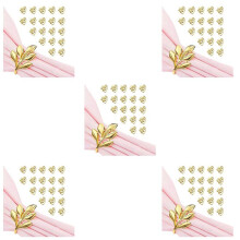 100Pcs Gold Leaf Napkin Rings - Gold Napkin Ring for Table Napkins - Holiday Napkin Rings Fall Napkin Rings for Party