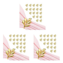 60 Pièces Ronds de Serviette En Feuille D'or - Rond de Serviette En Ou pour Serviettes de Table - Ronds de Serviette de Vacances Ronds de Serviette