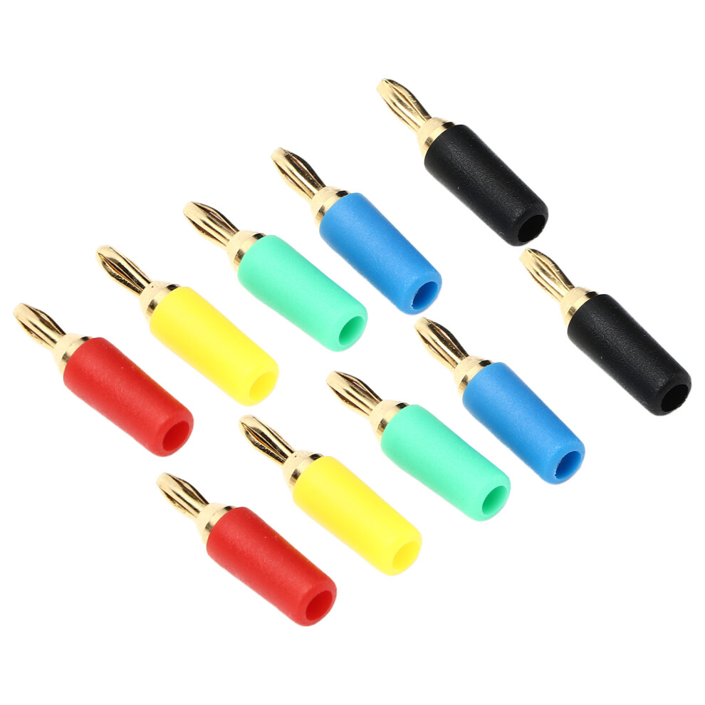 2.5Mm Brass Gold Plated Banana Plugs Pair Soldering Connectors For Speaker Wire 7901390423369