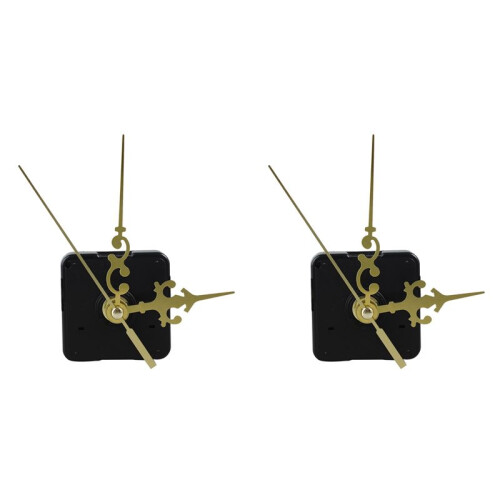 2X DIY Clock Plastic+Metal Texture  Wall Clock Retro Wall Clock Movement Accessories Gold