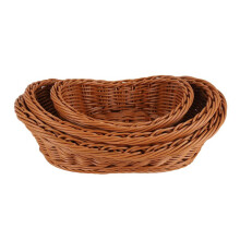 Cestino per il pane intrecciato nel vimini Set di 3 cestini, Cesto portaoggetti per alimenti, Frutta, Cosmetici, Tavolo e bagno
