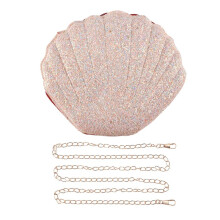 Women Girls Little Mermaid Seashell Purse -Body Shoulder Bags Glitter Sequins Chain Evening Purse,