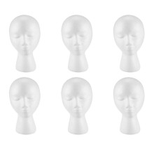 6X Foam Mannequin Wig Display Hat Cap Wig Holder White Foam