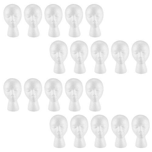 20X  Foam Mannequin Wig  Display Hat Cap Wig Holder White Foam 1