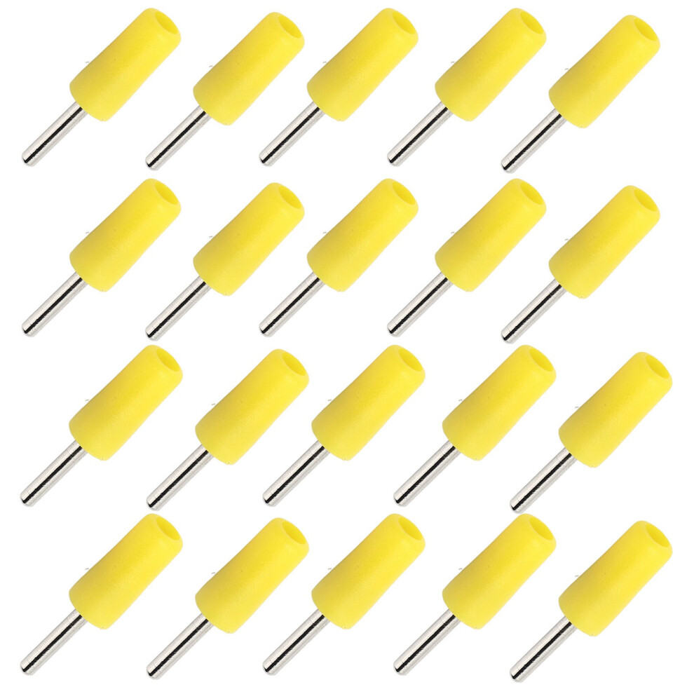 20Pcs Waterproof Banana Plugs 2Mm Nickel Brass Male Connectors Yellow Kit 4911390423576