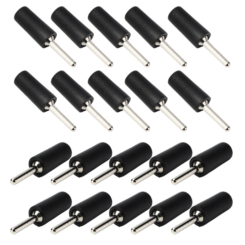20Pcs Nickel Brass Waterproof Banana Plugs 2Mm Male Connectors Set Black 7891390423646