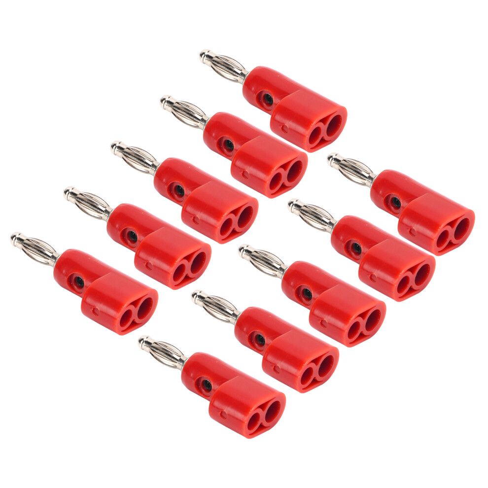 Reliable 4Mm Speaker Banana Plugs 10Pcs Solderless Stackable Connectors Red 4981390423654