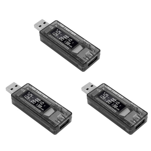 3X USB Tester Current Voltage Charger Capacity Tester Volt Meter Display USB Current Voltage Test Card Adapter