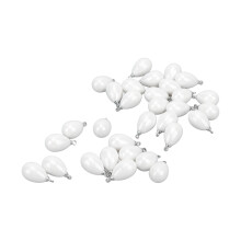 30 Pcs White Resin Egg-Shaped Pearl Pendant 10x17mm for Jewelry DIY