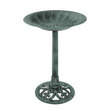 HW1500106 Resin Bird Bath with Antique DesignPatina Green Birdbath
