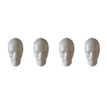 4X Herren Peruecke Display Cosmetology Schaufensterpuppe Kopf Standmodell Foam White