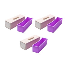 3X Rectangular Wooden Soap Mold with Silicone Liner Cover Loaf Soap Mold Tool DIY Soap Candle Mold 1200G Mold