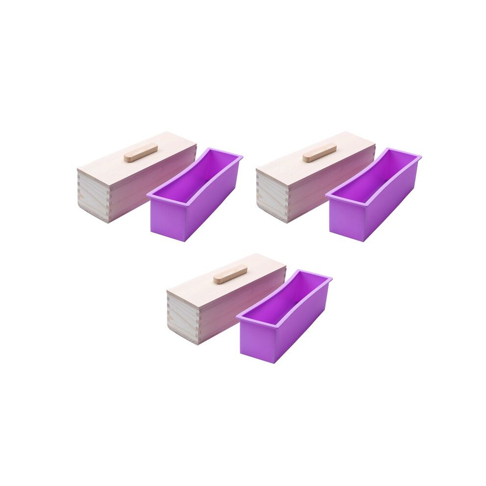 3X Rectangular Wooden Soap Mold With Silicone Liner Cover Loaf Soap Mold Tool Diy Soap Candle Mold 1200G Mold 4711136594252