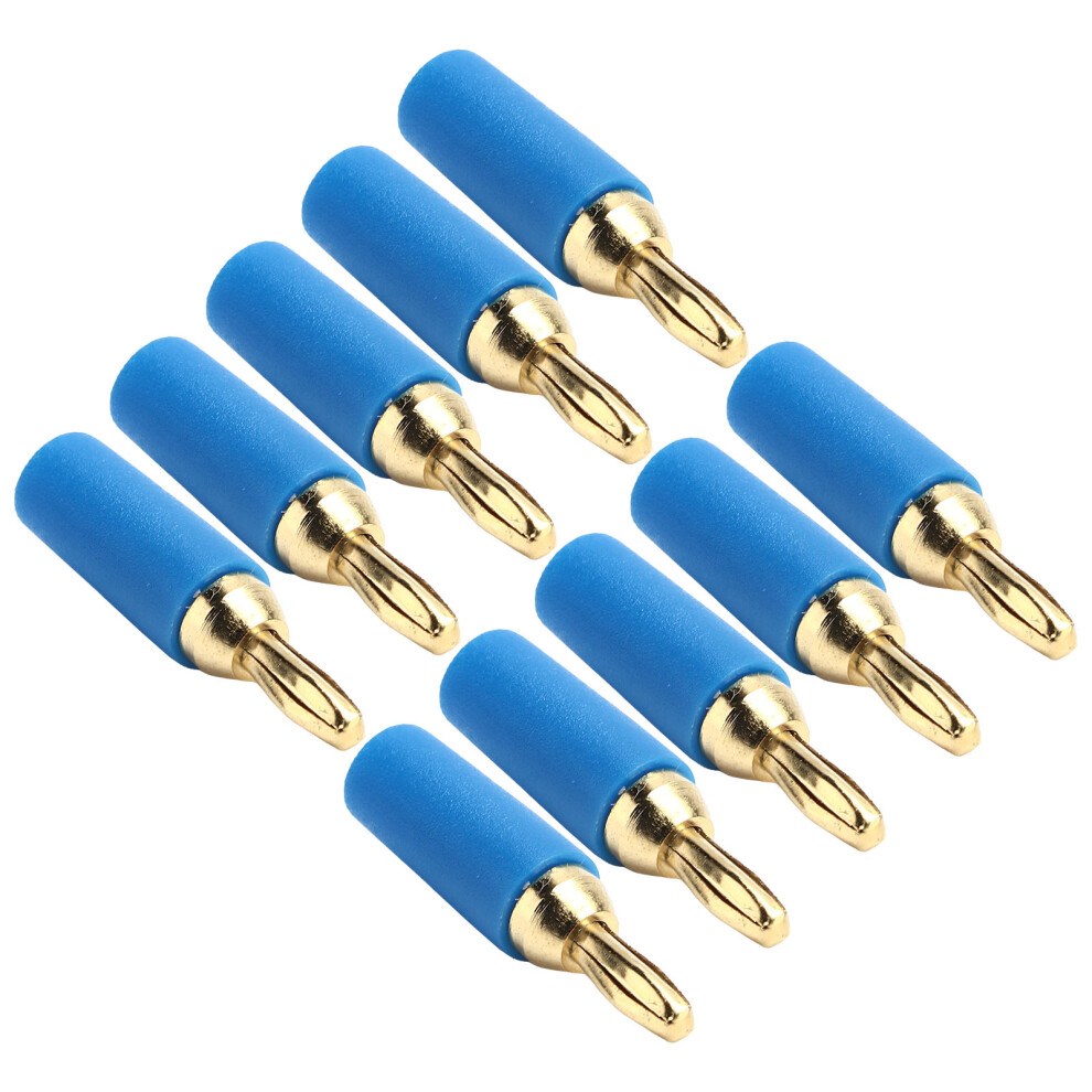 Banana Plug 2.5Mm Gold Plated Brass Solder Male Connector Set Kit Blue 3721390423732