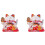 2X 7 Polegadas Cerâmica Acenando Gato Maneki Neko Ornamento Feng Shui Decoração Balanço Gato da Sorte, B 1
