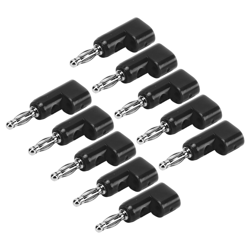 Stackable Banana Plug Connectors 10Pcs 4Mm Solderless Black For Amplifiers 7901390423697