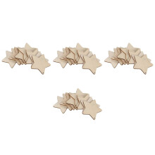 40 x Wooden Star Shapes, Plain Wood Tags with Hole (10cm)