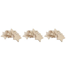 30 x Wooden Star Shapes, Plain Wood Tags with Hole (10cm)